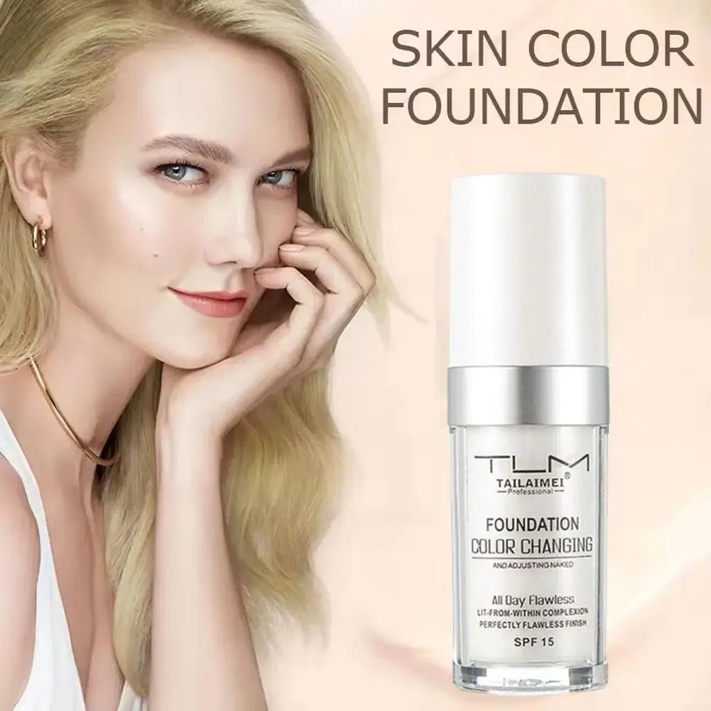 Blushimmer foundation color-changing makeup base in a 30ml bottle, nude face full cover matte concealer for long-lasting liquid foundation