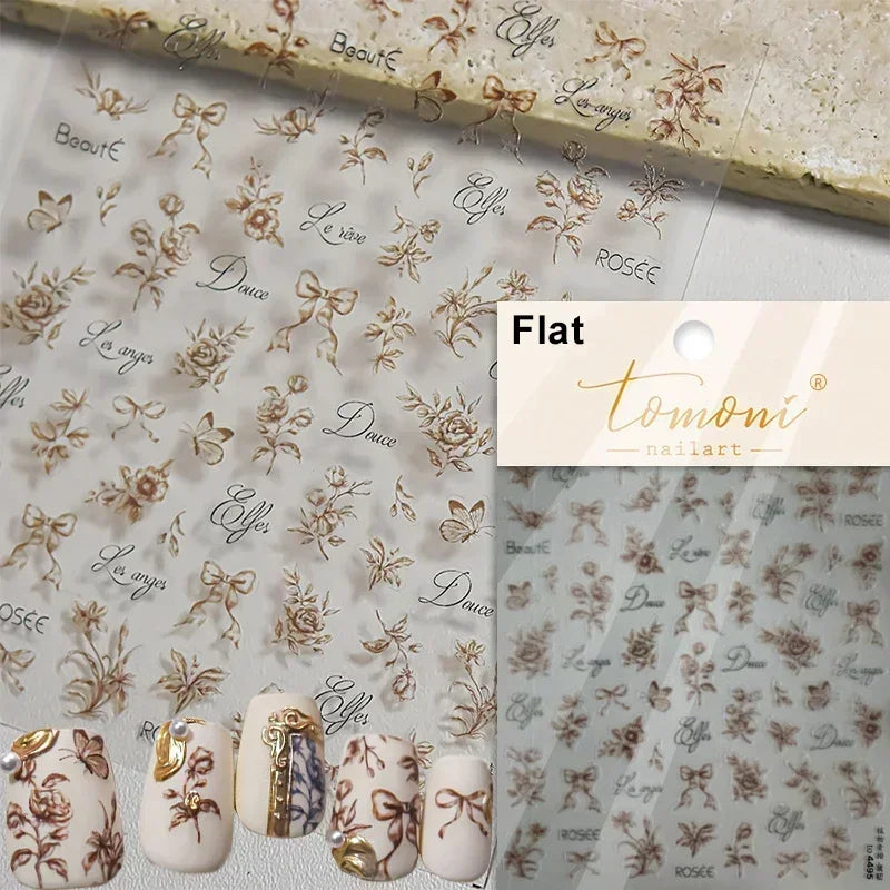 Shiny jelly butterfly 5D nail art sticker with rhinestones and crystal accents for DIY manicure decoration.