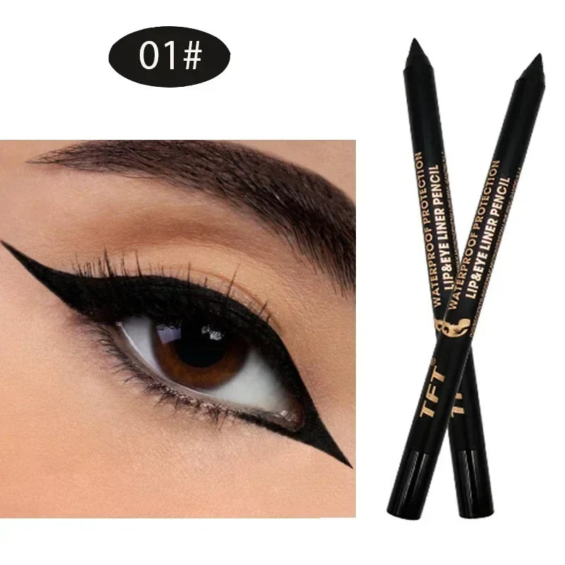 Blushimmer waterproof gel eye liner pen in vibrant blue, black, and white shades with long-lasting, colorful pigment for makeup.