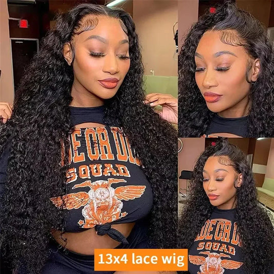 Deep curly 13x6 HD lace frontal wig by Selvanelle, 42-inch human hair, preplucked, glueless deep wave lace front wig.