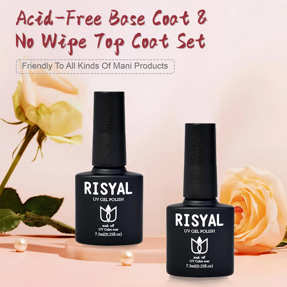 Blushimmer acrylic nail kit with clear, white, and pink powders, liquid, brush, forms, cuticle oil pen, and manicure tools.