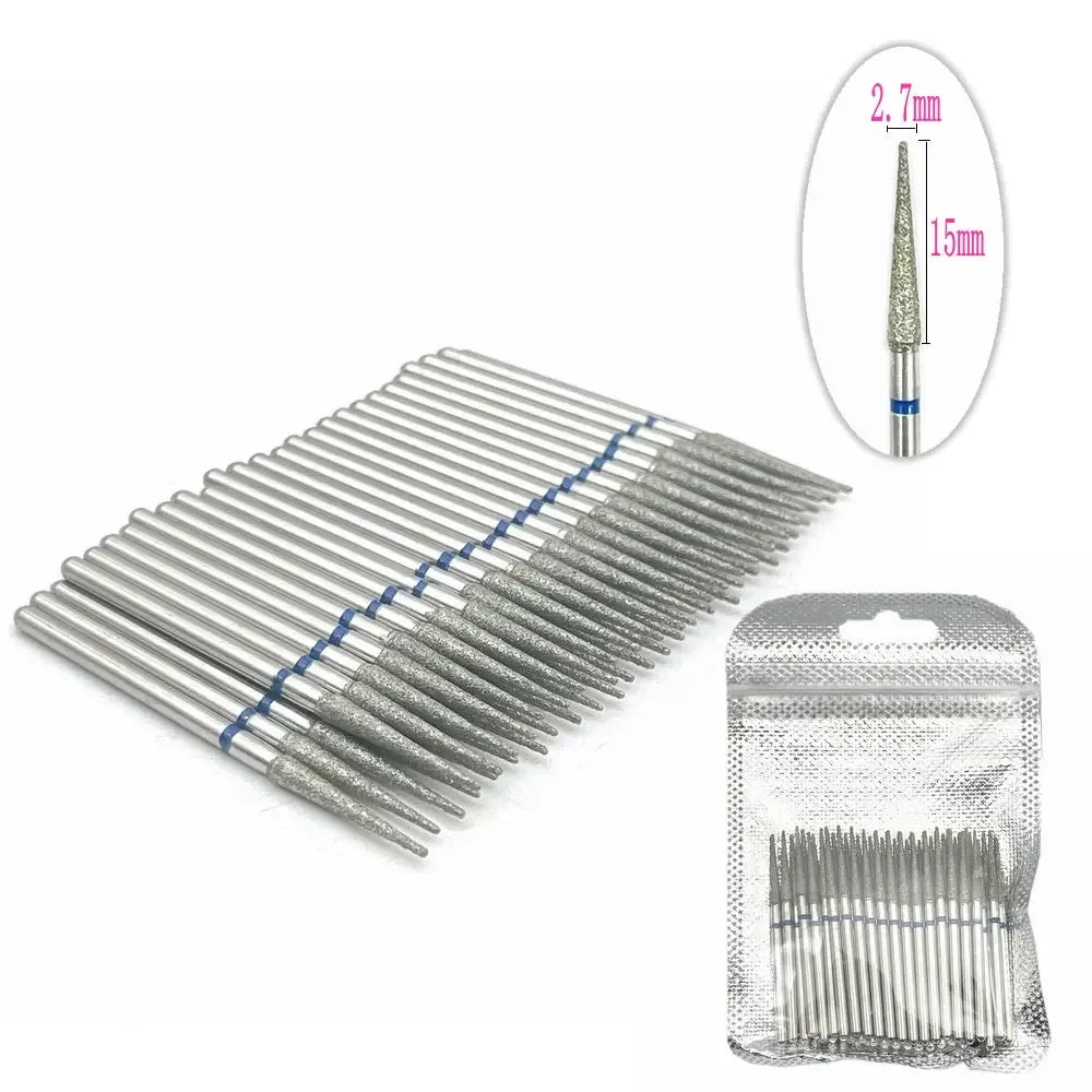 50pc Diamond Nail Drill Cuticle Clean Bit Set Milling Cutter for Manicure Electric Bits Accessories Dead Skin Remove Tool