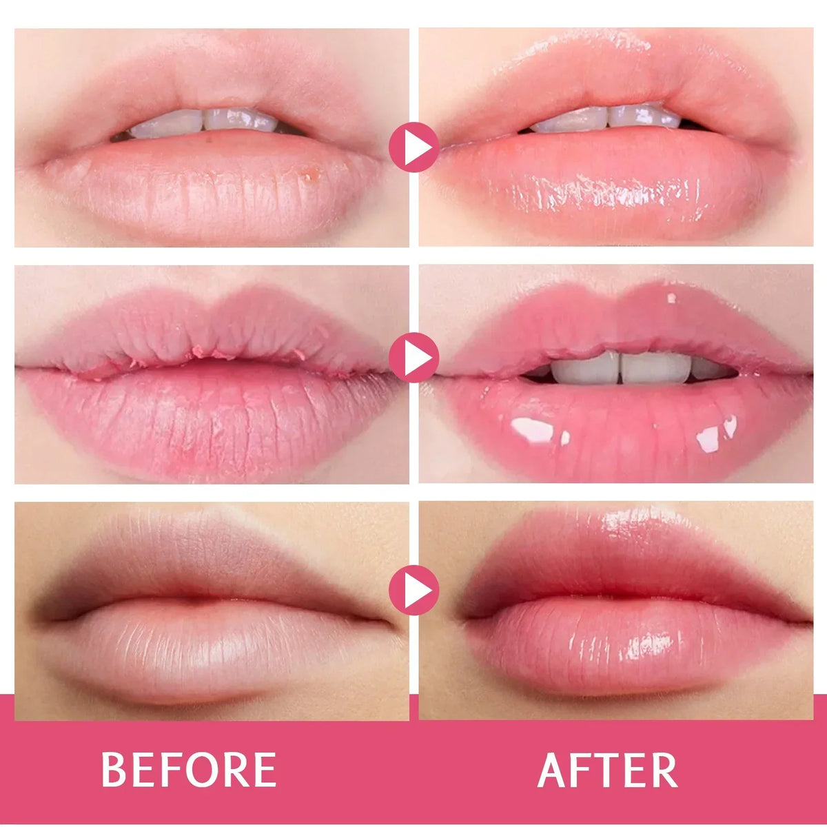 Blushimmer BIO-DIOMT Lip Sleeping Mask set with day and night moisturizing, exfoliating, and anti-cracking lip care products.