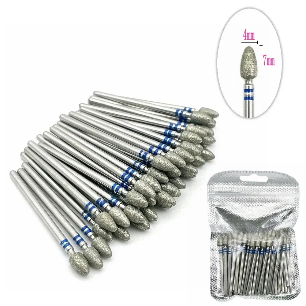 50pc Diamond Nail Drill Cuticle Clean Bit Set Milling Cutter for Manicure Electric Bits Accessories Dead Skin Remove Tool