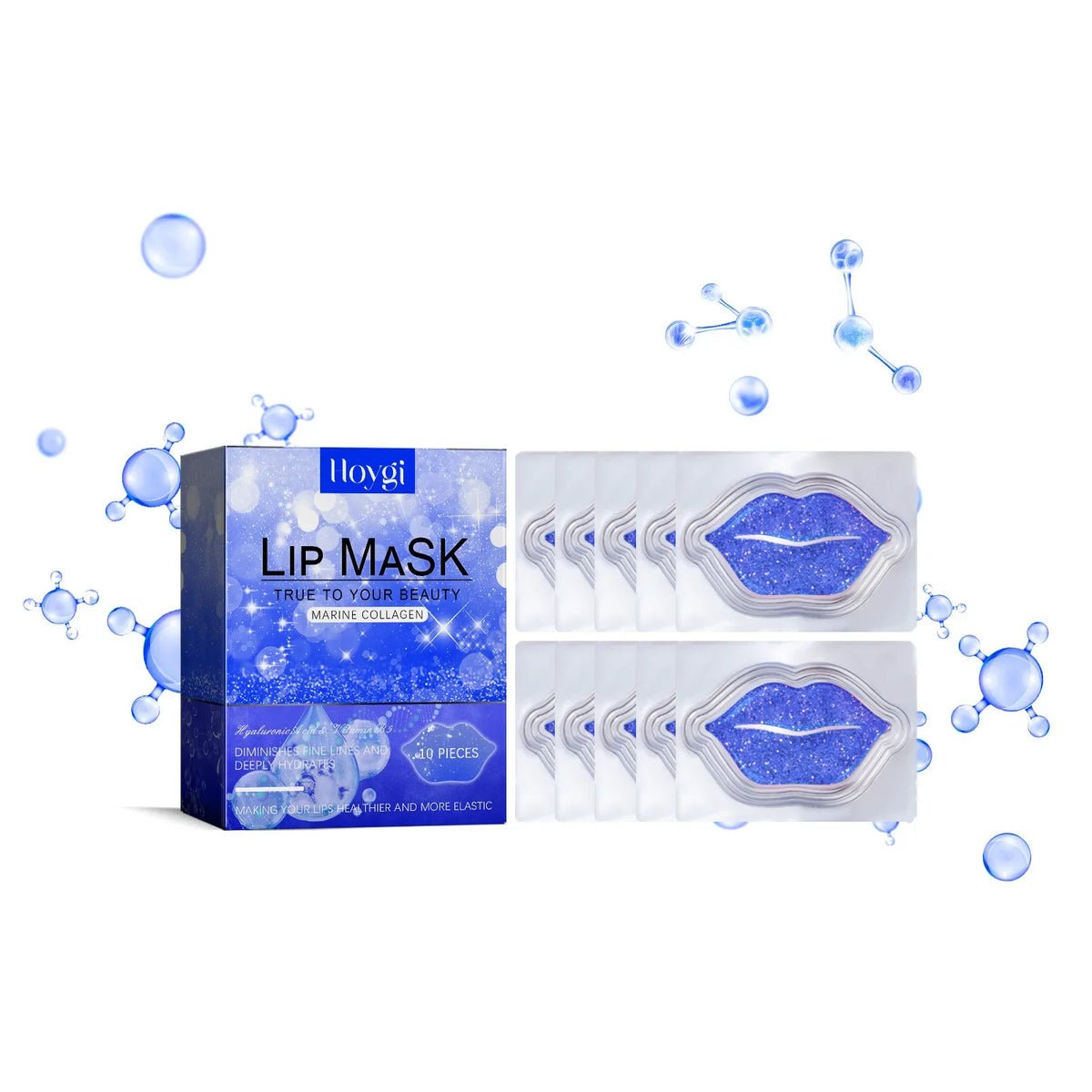 Blushimmer exfoliating lip mask in a container, designed to hydrate, repair, and brighten lips while reducing cracks and dead skin.