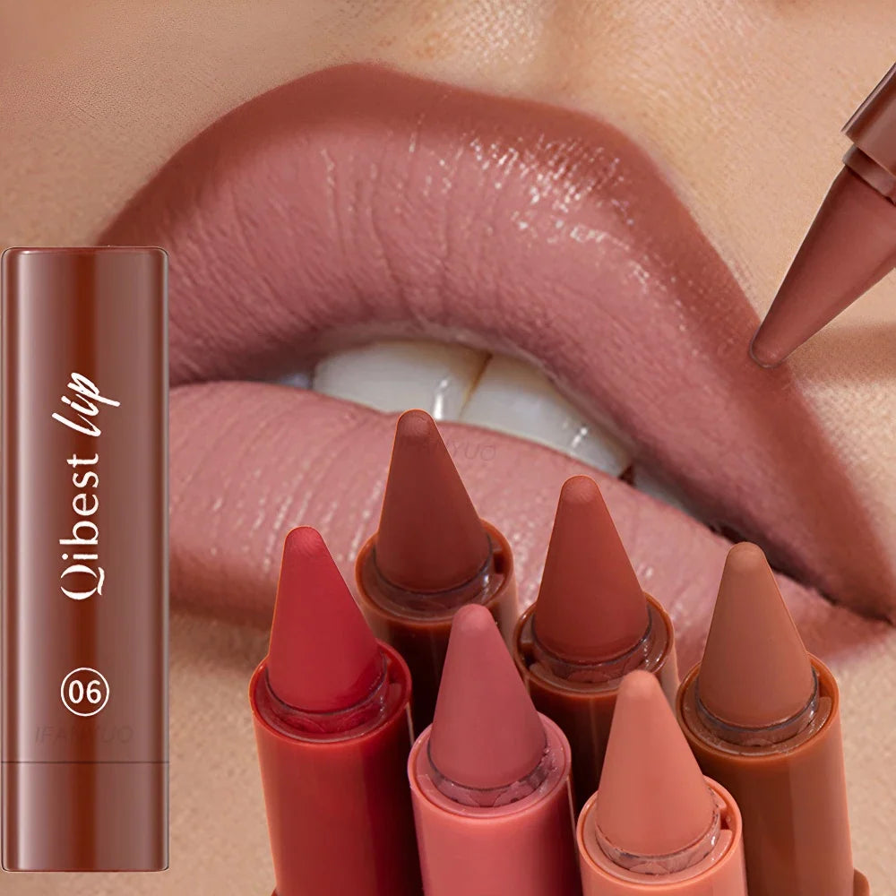Blushimmer Twist Up Lip Liner and Lipstick Pen with powder blusher, velvet matte finish, waterproof, non-stick lip contour makeup