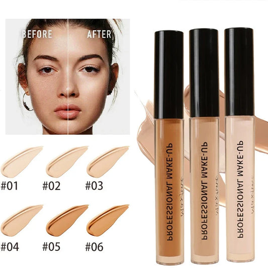 Your Skin Icon liquid concealer pen covering blemishes, acne marks, and brightening skin tone with precise application.