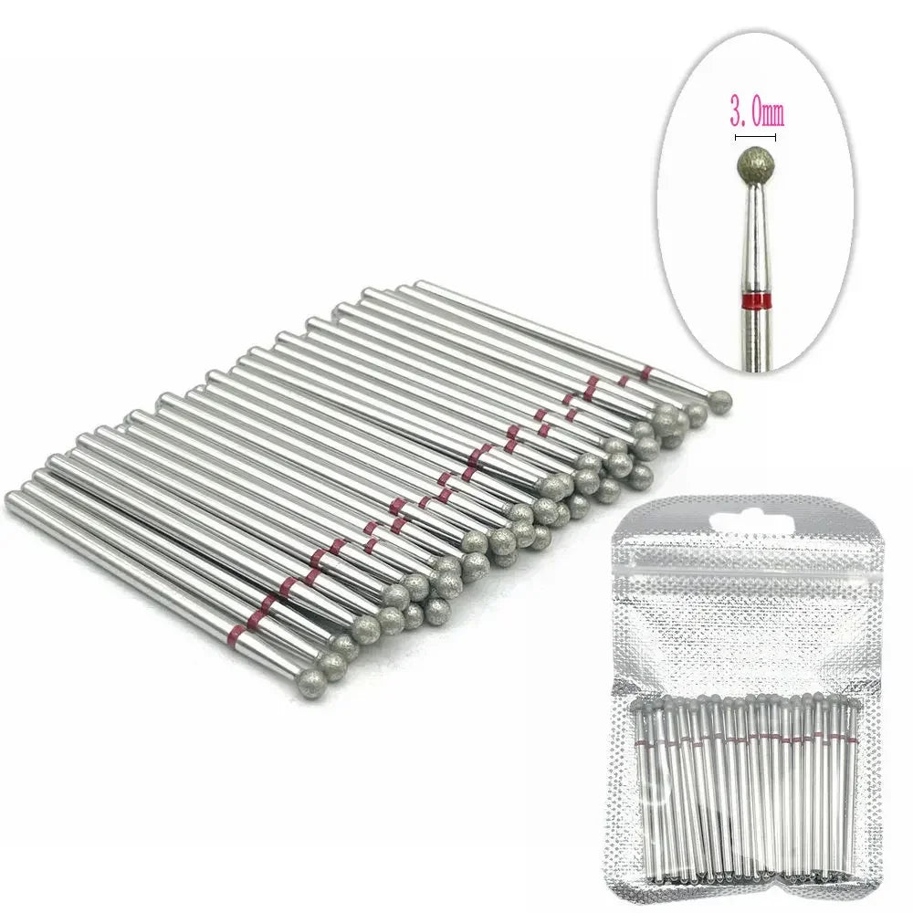 50pc Diamond Nail Drill Cuticle Clean Bit Set Milling Cutter for Manicure Electric Bits Accessories Dead Skin Remove Tool