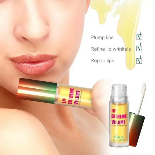 Blushimmer ginger and mint lip plumper oil tube with applicator for fuller, smoother, youthful lips.