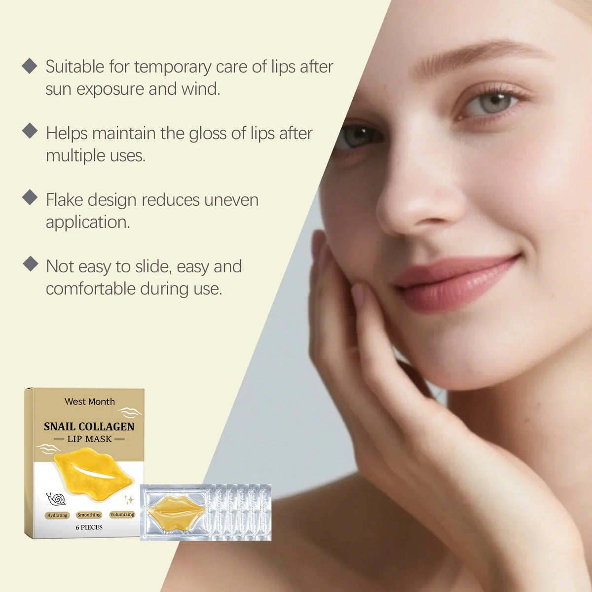 Blushimmer crystal collagen lip mask in pink, moisturizing and smoothing lips, reducing wrinkles and lightening lip lines.