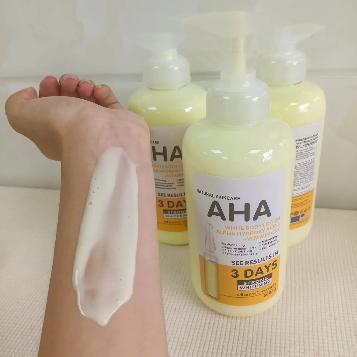 500ml Whitening Body Cream Hydroxy Acids Vitamin C&E Moisturizing Lightening Body Lotion Skin Care Remove Acne Marks