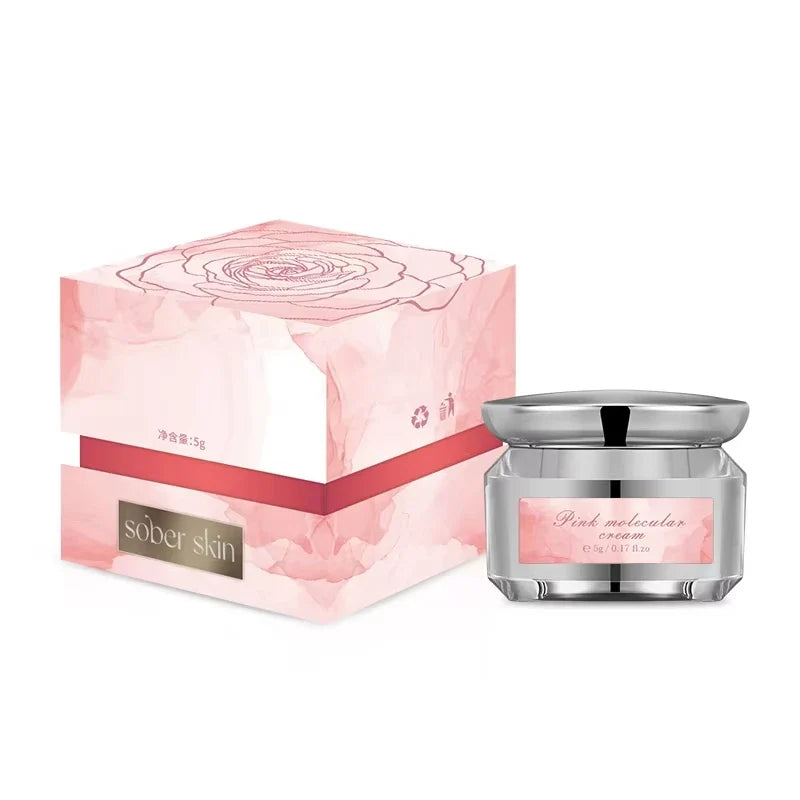 Blushimmer SOBER SKIN natural rose lip balm and scrub set for brightening dark lips and enhancing pink lip color.