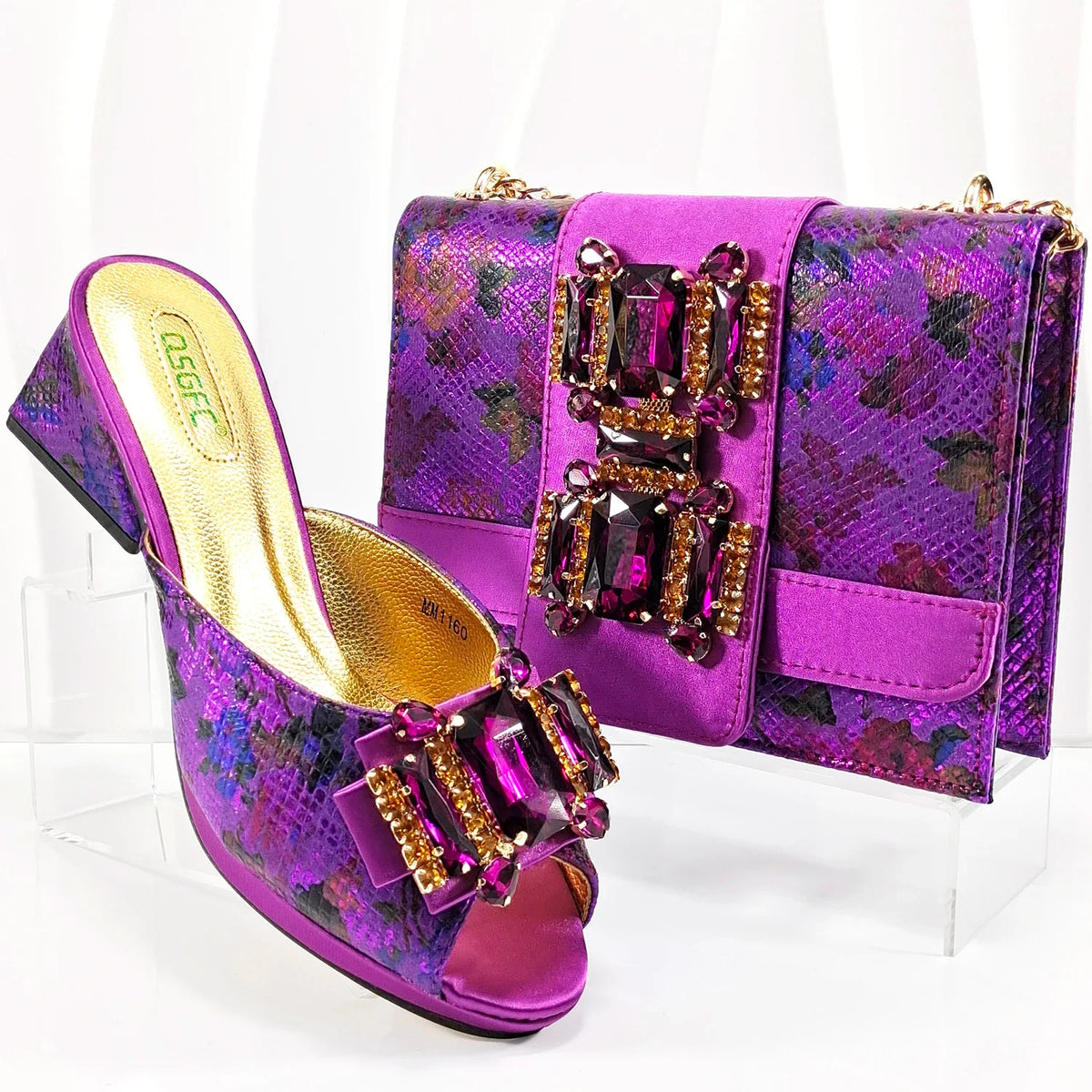 Luxurious EdleessFashion shoes and matching bag set for parties, featuring elegant design and high-quality materials.
