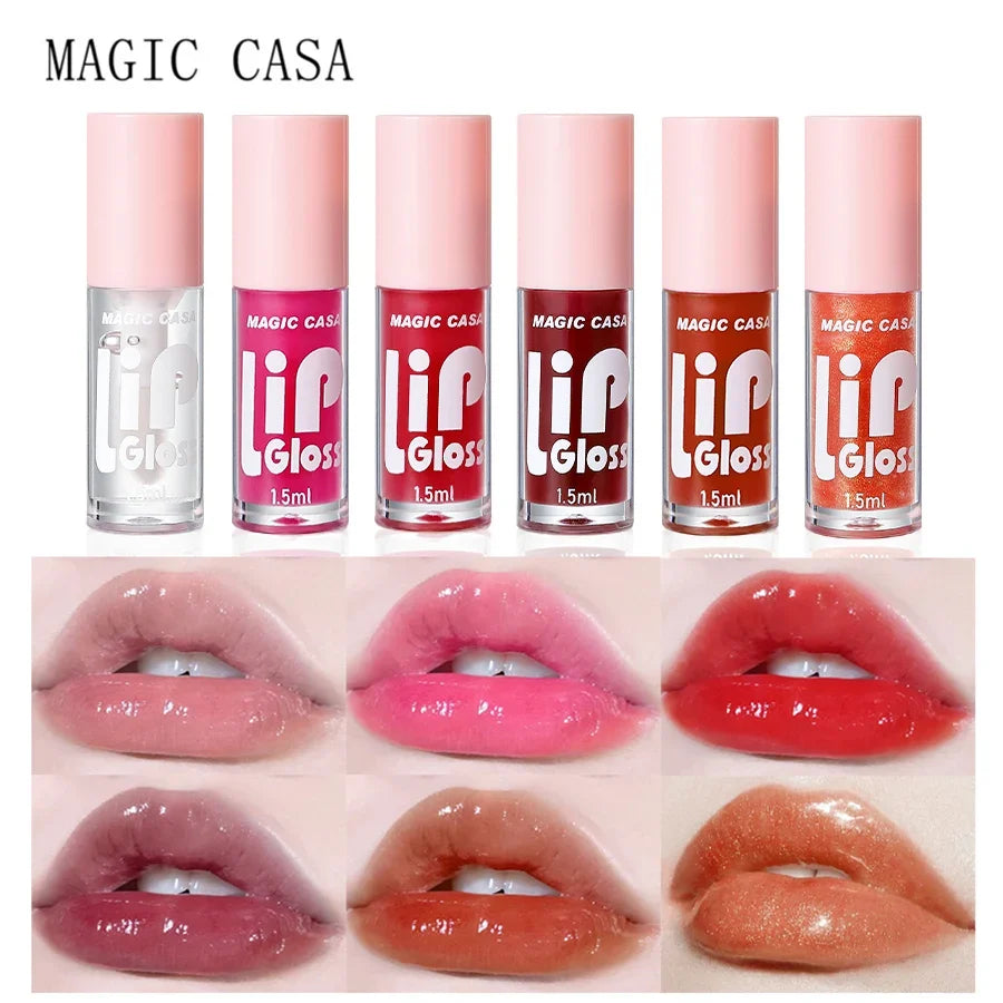 Blushimmer MAGIC CASA 6-piece set of small hydrating lip oils with shimmering, moisturizing liquid for smooth, long-lasting shine.