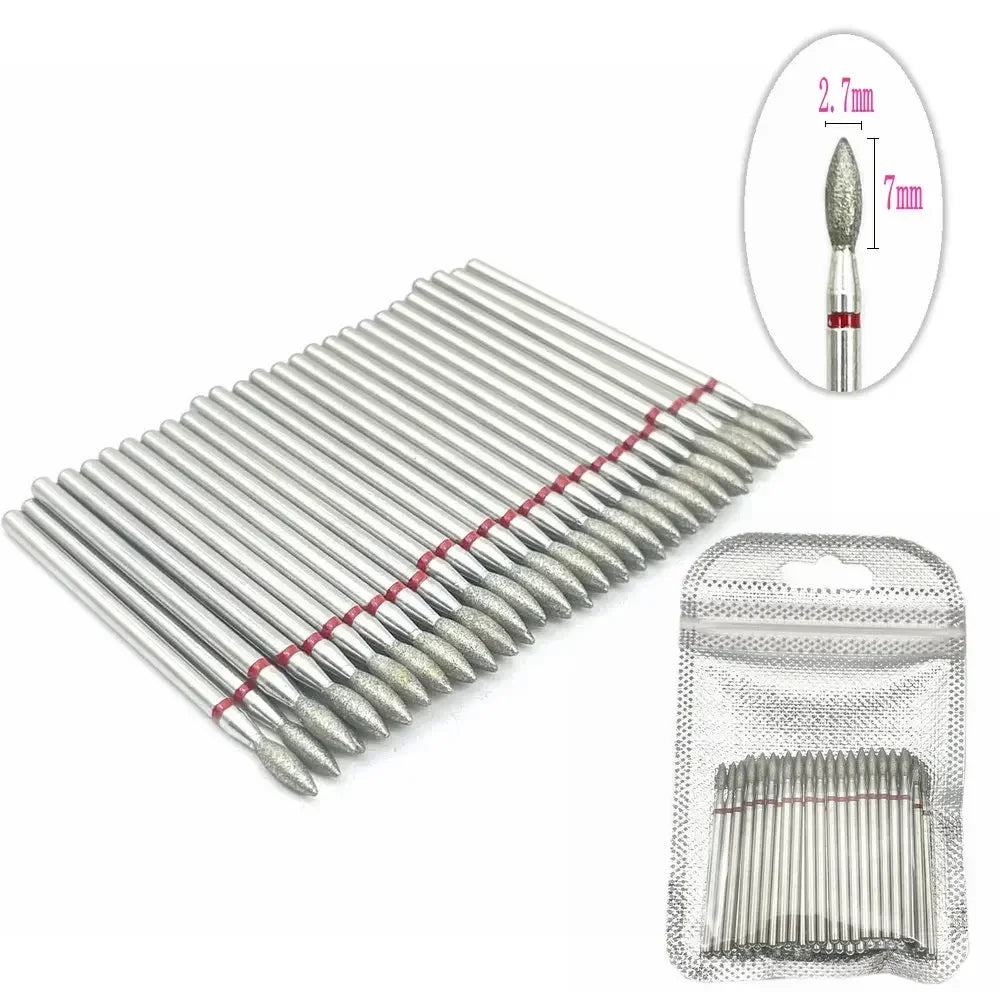 50pc Diamond Nail Drill Cuticle Clean Bit Set Milling Cutter for Manicure Electric Bits Accessories Dead Skin Remove Tool