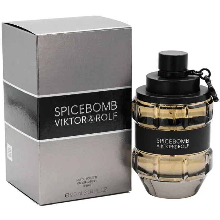 Viktor & Rolf Boom! men's perfume bottle with spicy wood, amber, and vanilla notes, 3.4 oz, high-quality men's fragrance.