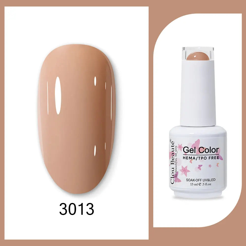 Clou Beaute 15ml neon gel nail polish base and top coat with velvet finish, in red, black, white, green, and 400 color options.
