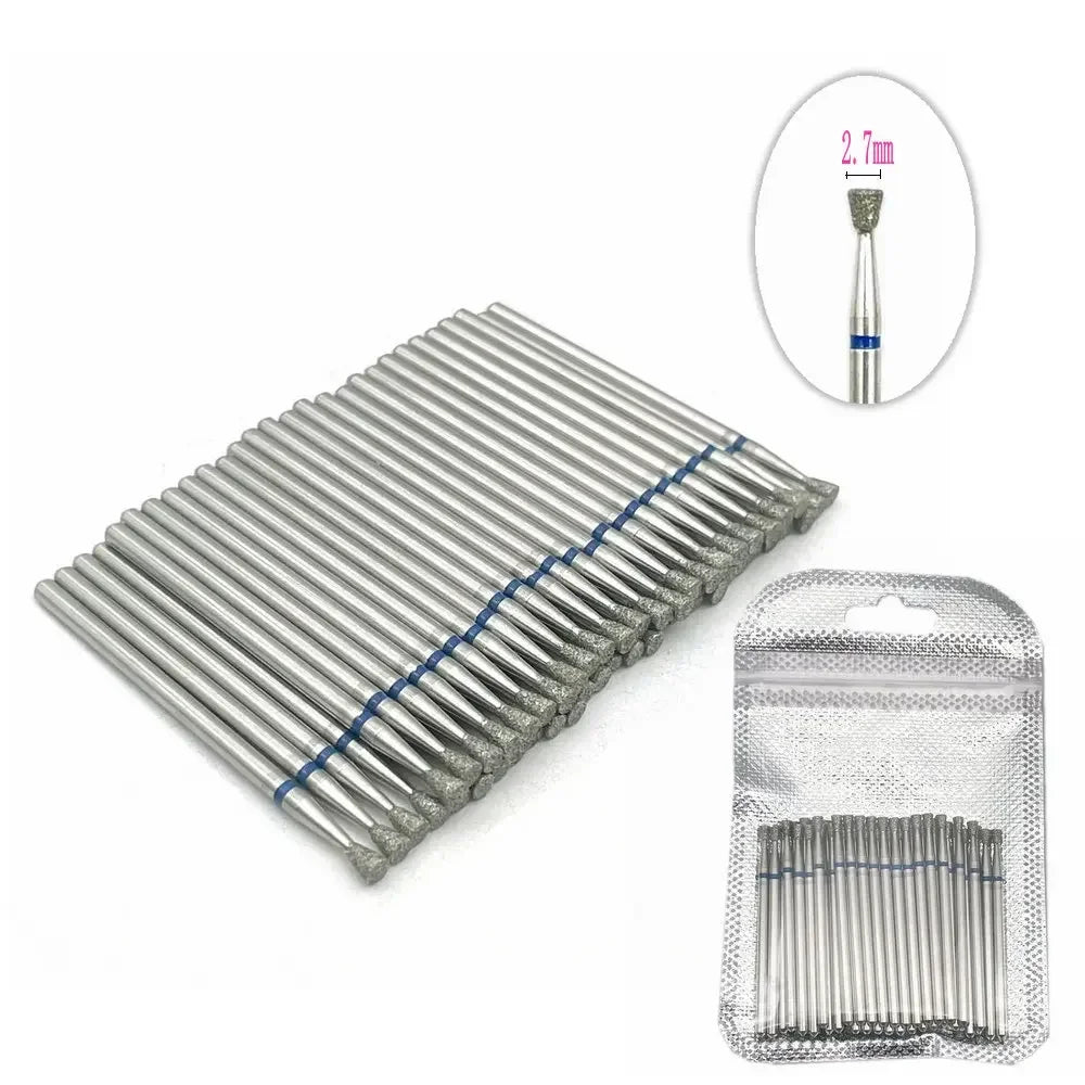 50pc Diamond Nail Drill Cuticle Clean Bit Set Milling Cutter for Manicure Electric Bits Accessories Dead Skin Remove Tool