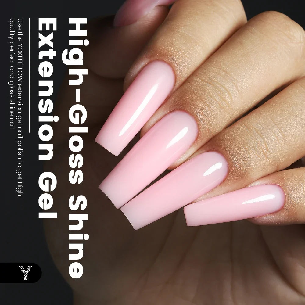 Blushimmer YOKEFELLOW 15g nude pink clear gel extension nail polish with UV/LED soak-off acrylic gel for building and extending nails
