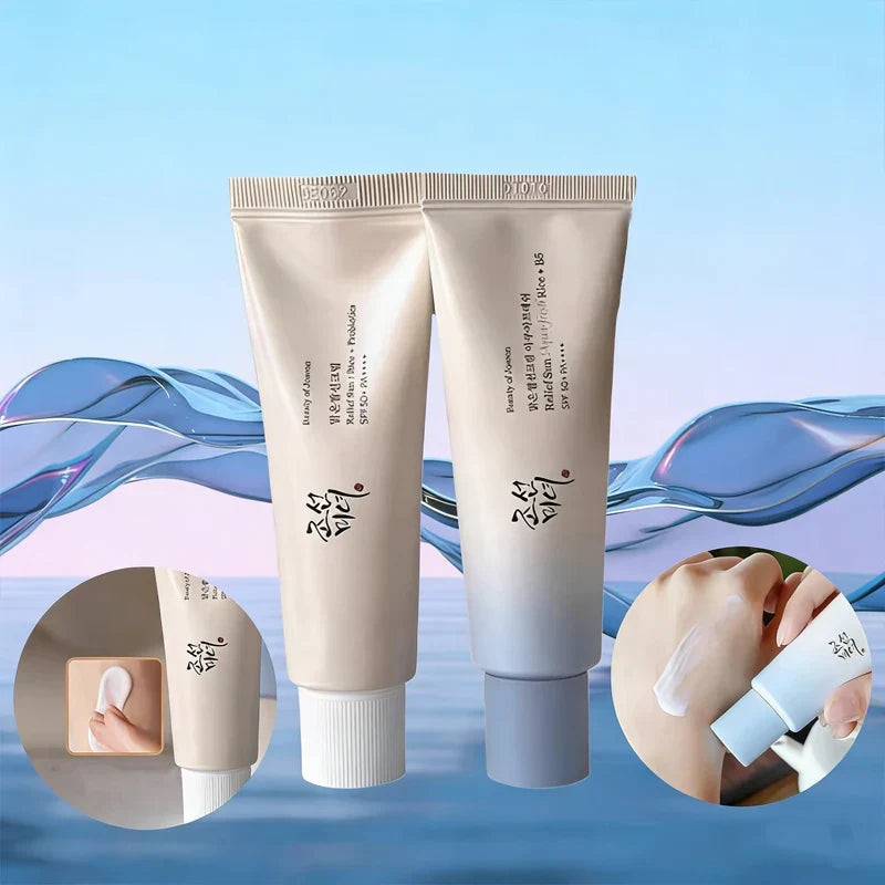Silcy Skin SPF50+ Anti UV Sun Block Facial cream with rice probiotic for face and body, providing broad-spectrum sun protection.