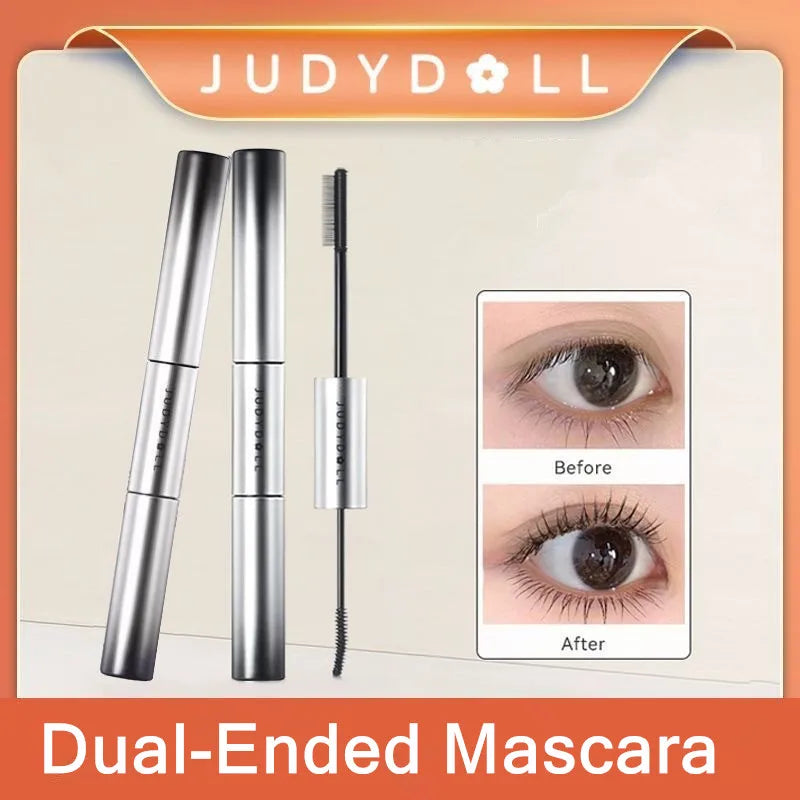 Judydoll waterproof dual-ended mascara by Blushimmer featuring fiber brush for volumizing, curling, and lengthening lashes.