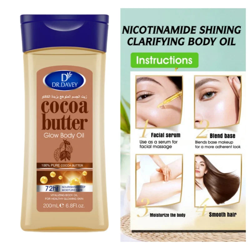 Cocoa Butter Body Oil Cocoa Butter Glow Body Oil Body Oil Skin Care Essential Oil,Suitable for all skin types,VITALIZING BODY OI
