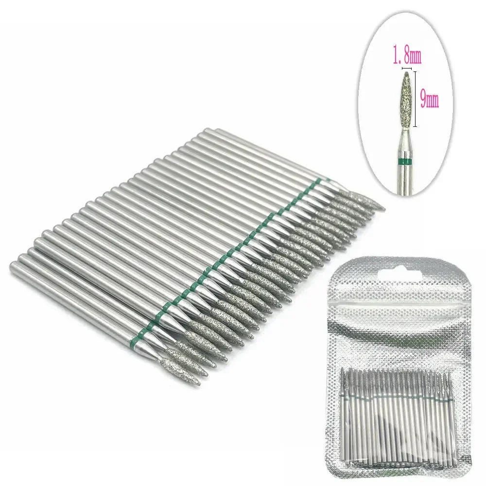 50pc Diamond Nail Drill Cuticle Clean Bit Set Milling Cutter for Manicure Electric Bits Accessories Dead Skin Remove Tool