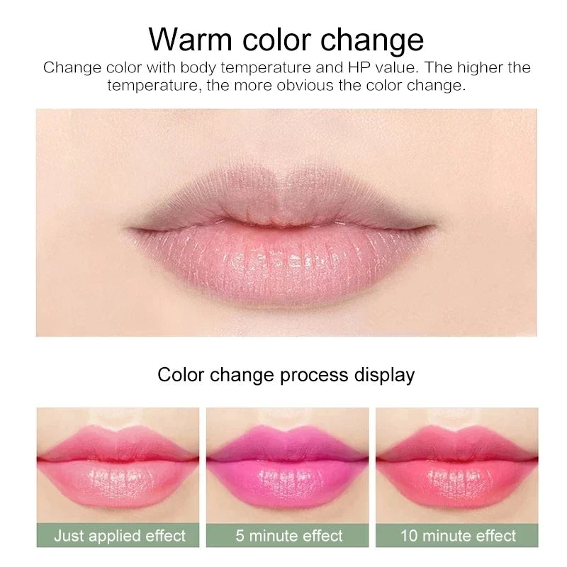 Blushimmer 12-piece set of color-changing tinted lip balms with aloe vera, moisturizing and long-lasting lipstick lip balms.