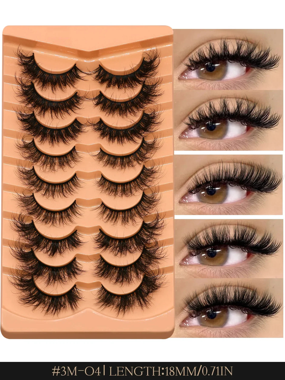 Fluffy 3D mink cat eyelashes by Blushimmer, natural-looking false lashes for daily wear, parties, and weddings, lightweight and reusable.