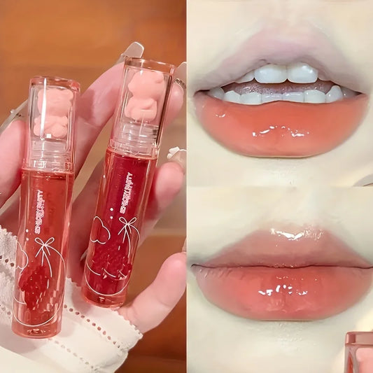 Blushimmer Lip Glaze mirror gloss with long-lasting, stain-resistant transparent film for full, glossy lips.