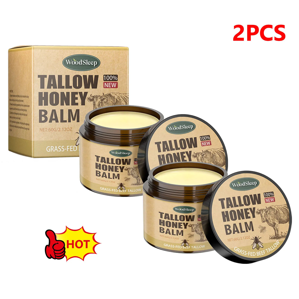 Blushimmer whipped beef tallow and honey balm face moisturizer with organic ingredients, fast absorption, suitable for face and body.