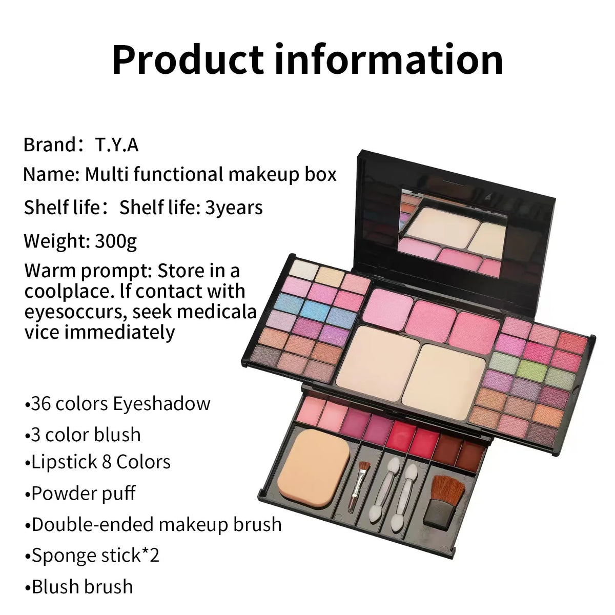 Blushimmer makeup gift set for women with eyeshadow palette, eyebrow powder, lipstick, lip gloss, shimmer, and brushes.
