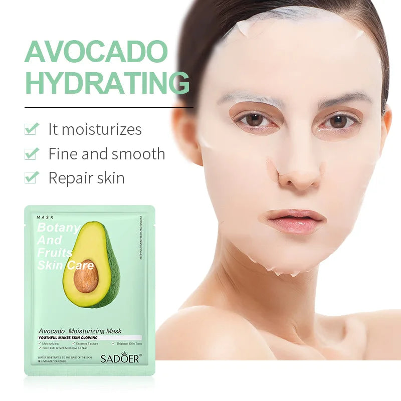 8pcs SADOER Fruits Face Mask Beauty Facial skincare Masks Moisturizing Firming Hydrating Facial Mask Face Care Korean Cosmetics