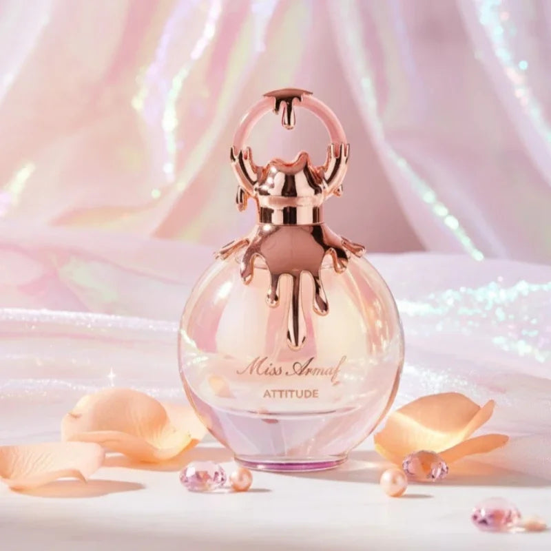 Blushimmer Feminine Fruity Perfume 100ml with bright, sweet scent, soft aroma, and warm sensual finish for women.