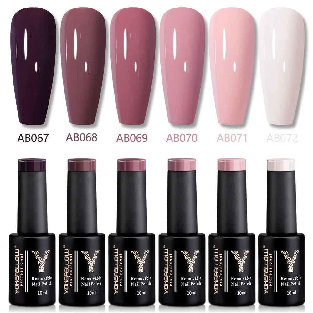YOKEFELLOW 2022 new color 10ML semi-permanent nail gel polish with base and top coat, organic soak-off nail varnish from Blushimmer