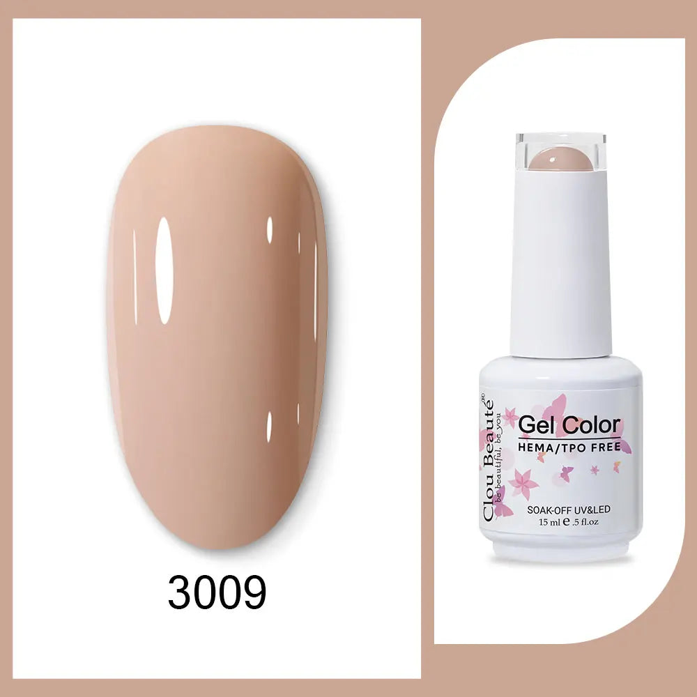 Blushimmer Clou Beaute 15ml red, black, white, green neon gel nail polish with velvet top coat and semi-permanent finish.