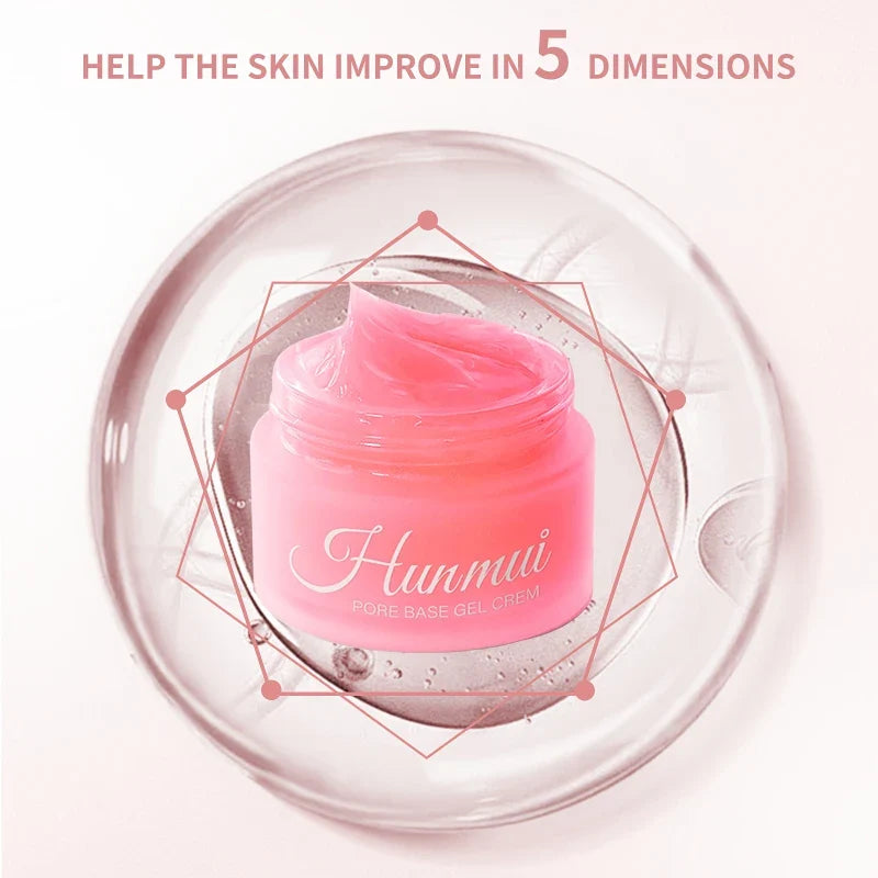 Blushimmer matte finish gel pore base cream with hydrating formula, hides pores and fine wrinkles, brightening facial primer.
