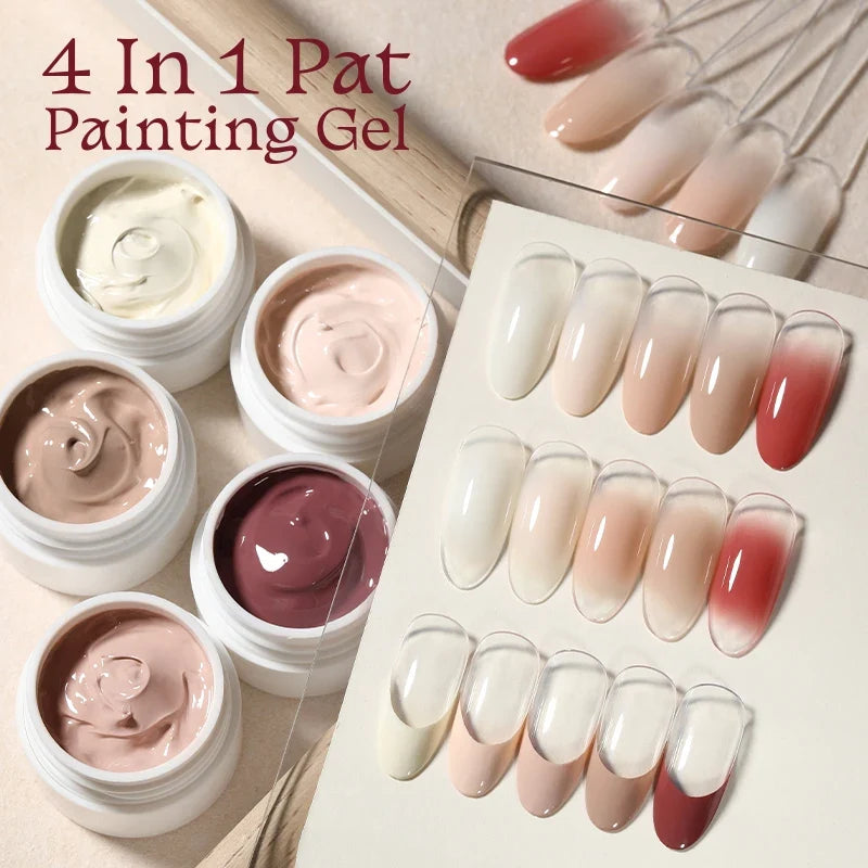 Blushimmer UR Sugar 4-in-1 nude pink gel nail polish for gradient, edge cover, nail stamping, and pattern nail art.