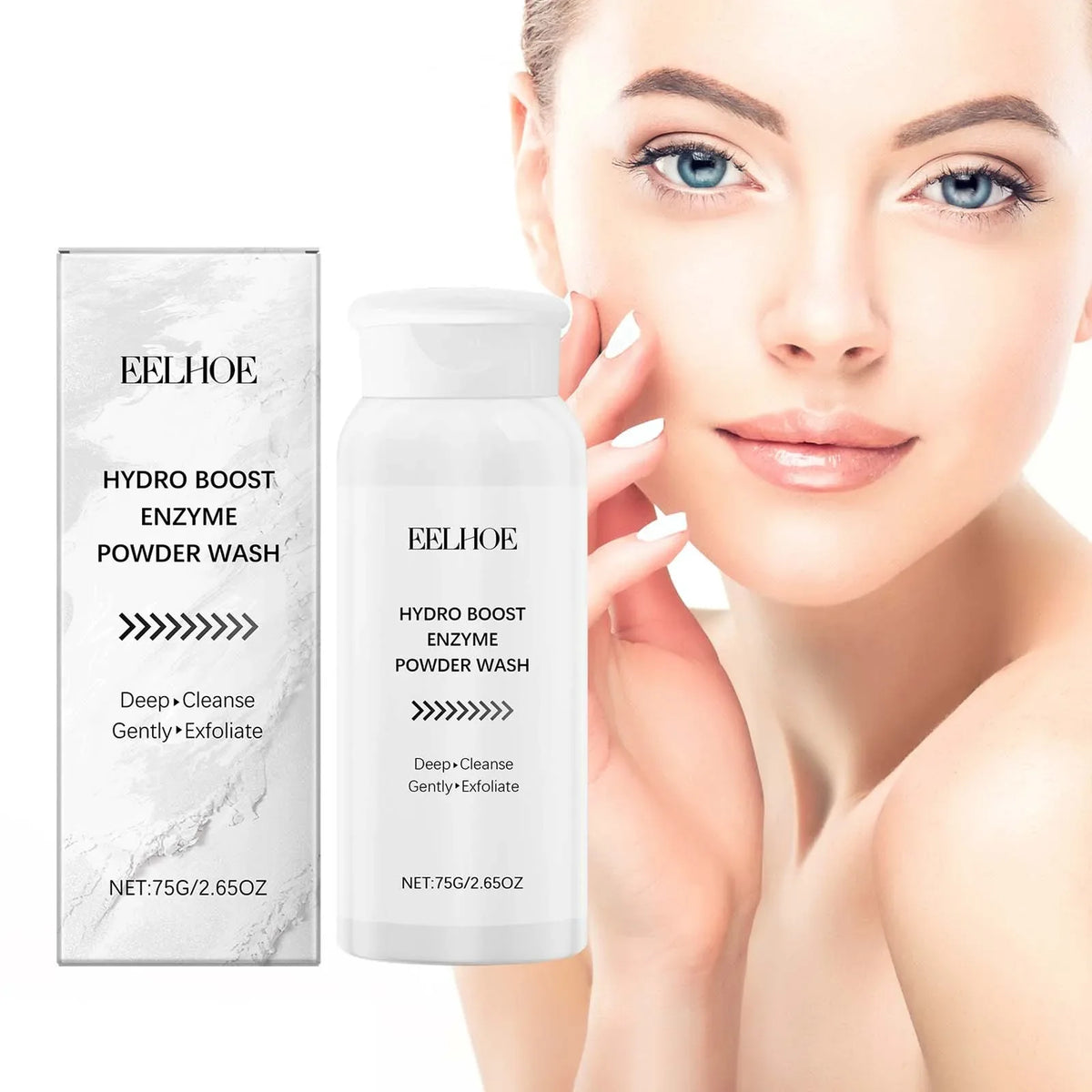 Blushimmer enzyme face powder wash with flour for oil control, deep cleansing, pore clearing, and blackhead removal.