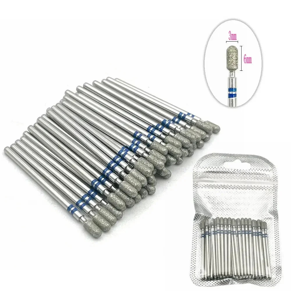 50pc Diamond Nail Drill Cuticle Clean Bit Set Milling Cutter for Manicure Electric Bits Accessories Dead Skin Remove Tool