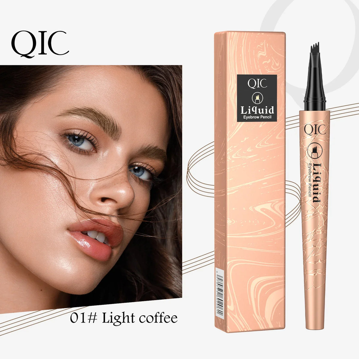 Blushimmer waterproof eyebrow pencil with four-tip microblade for natural, smudge-proof, long-lasting brow definition.