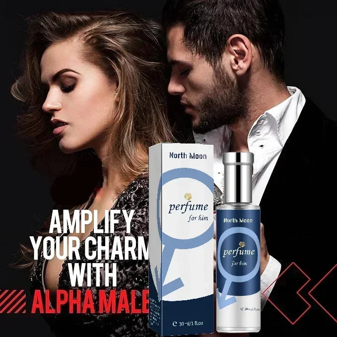 Blushimmer men's pheromone cologne bottle with sleek design, long-lasting scent, and confident charisma enhancement.