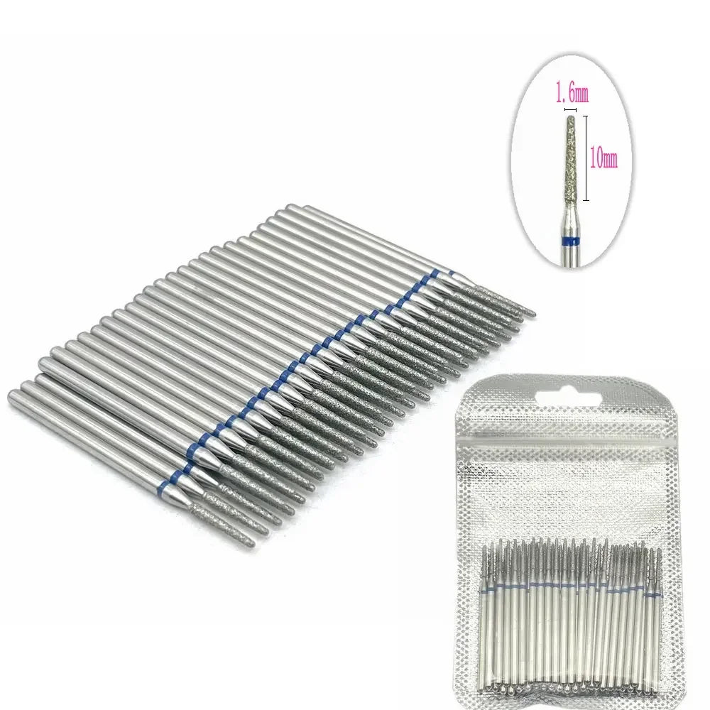 50pc Diamond Nail Drill Cuticle Clean Bit Set Milling Cutter for Manicure Electric Bits Accessories Dead Skin Remove Tool