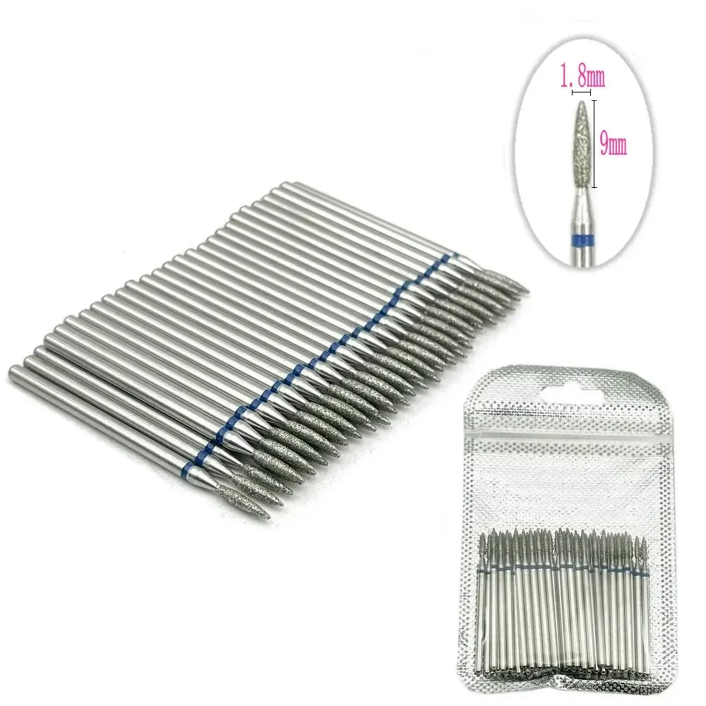 50pc Diamond Nail Drill Cuticle Clean Bit Set Milling Cutter for Manicure Electric Bits Accessories Dead Skin Remove Tool