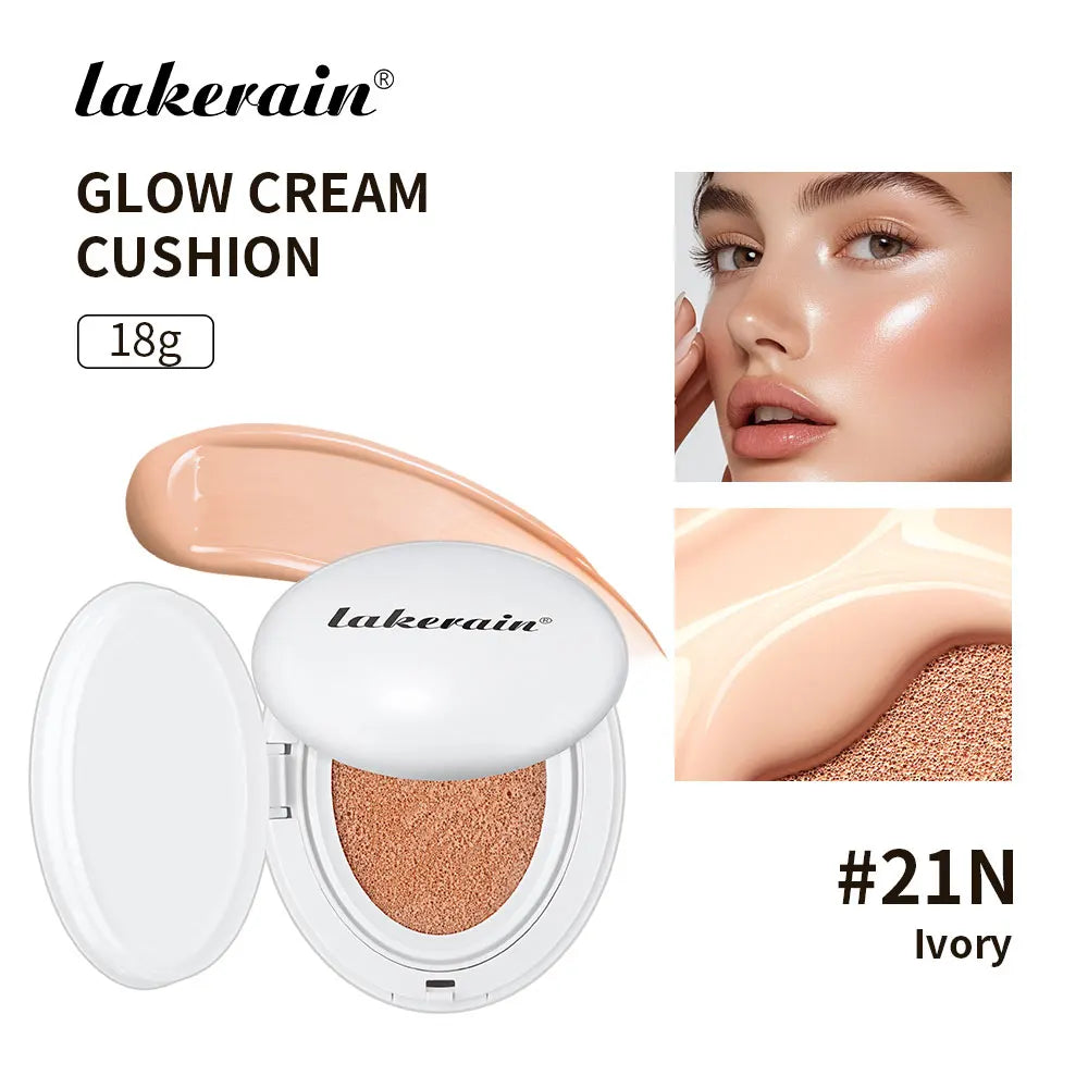 Glow CC Cream Cushion Natural Concealer Whitening Long-lasting Moisturizing Oil Control Foundation Face Base Makeup Cosmetic