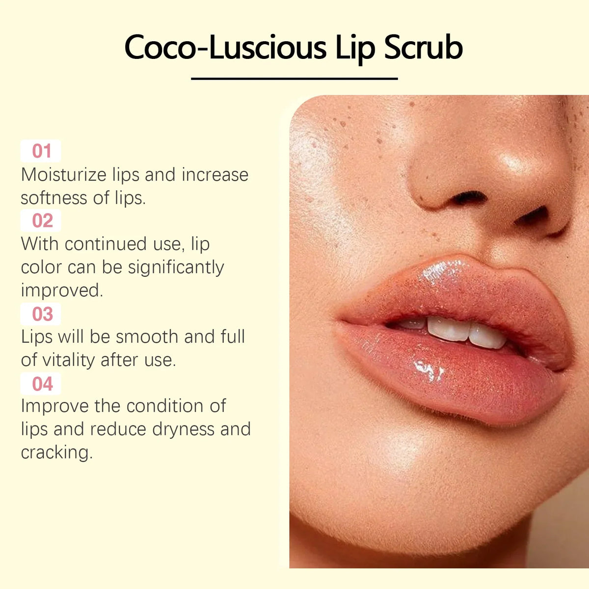 Blushimmer HOYGI turmeric lip scrub exfoliator with coconut oil, moisturizing and softening dry lips, removing dead skin.