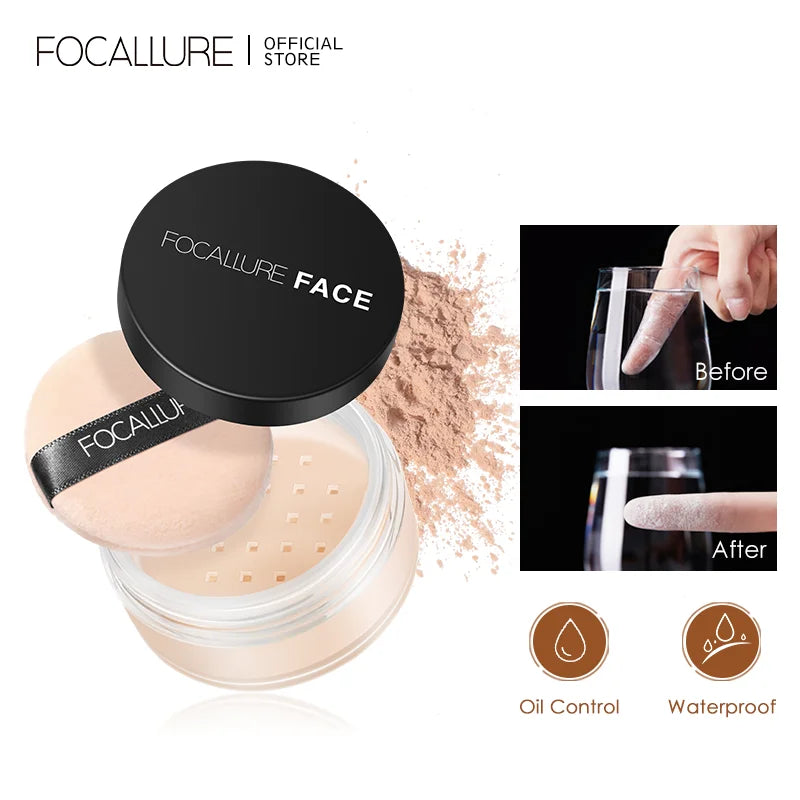 Blushimmer Focallure invisible translucent loose setting powder for natural matte finish and oil control on face makeup.