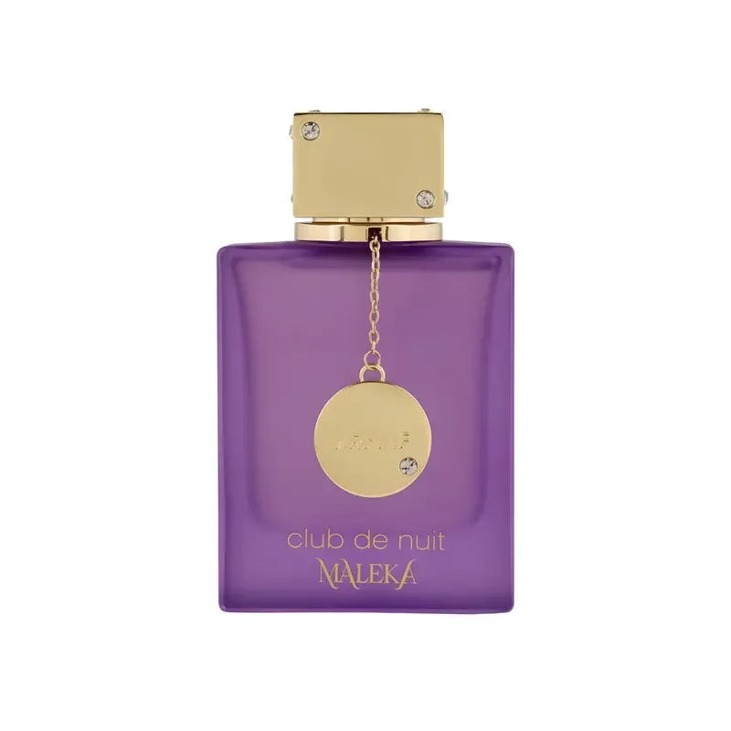 Armaf Club De Nuit MALEKA unisex Eau de Parfum spray with floral, woody, musk notes and bergamot scent in a sleek bottle