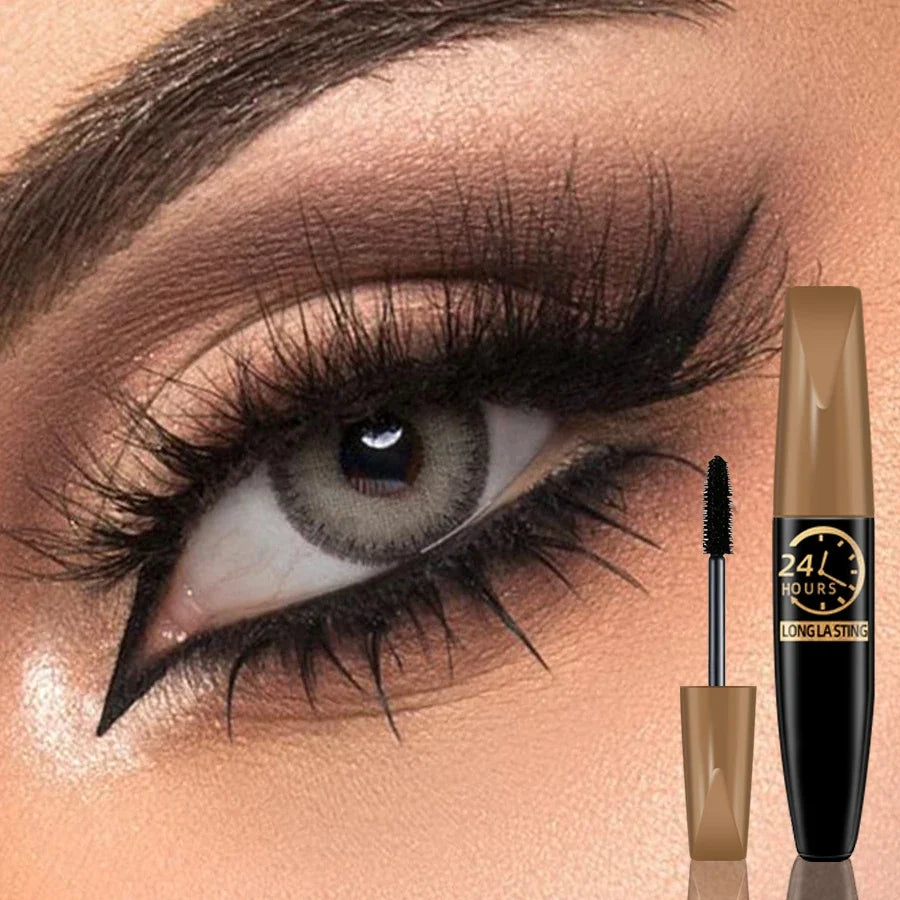 Blushimmer 5D Eye Black Waterproof Mascara with silk fiber for long, volumized eyelashes and eye makeup enhancement.