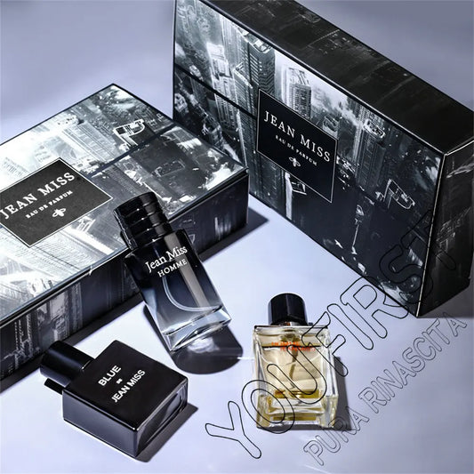 Blushimmer men's perfume gift set with three 90ml colognes featuring lasting scent and masculine fragrance in elegant packaging.
